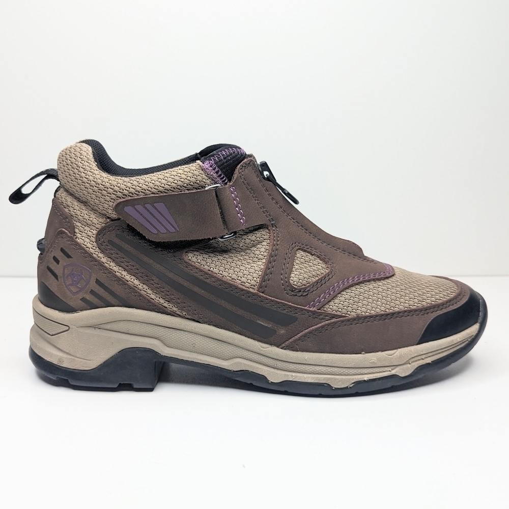Ariat MaxTrak UL women's hiking stable work shoe brown suede zip size 6.5